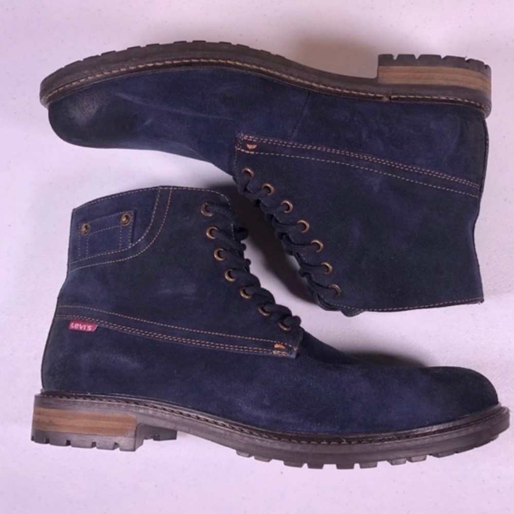 NWOT SHEFFIELD NAVY SUEDE WORK BOOT